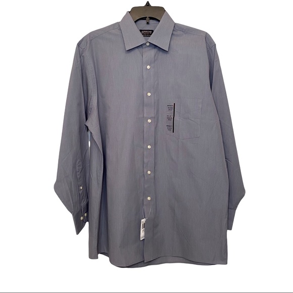 Men's Gray Arrow Long Sleeve Regular Fit Dress Shirt - Picture 1 of 8